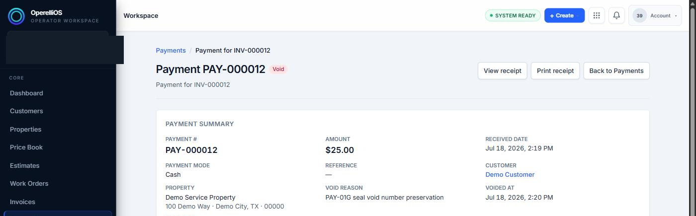 Pre-existing Void Payment Record